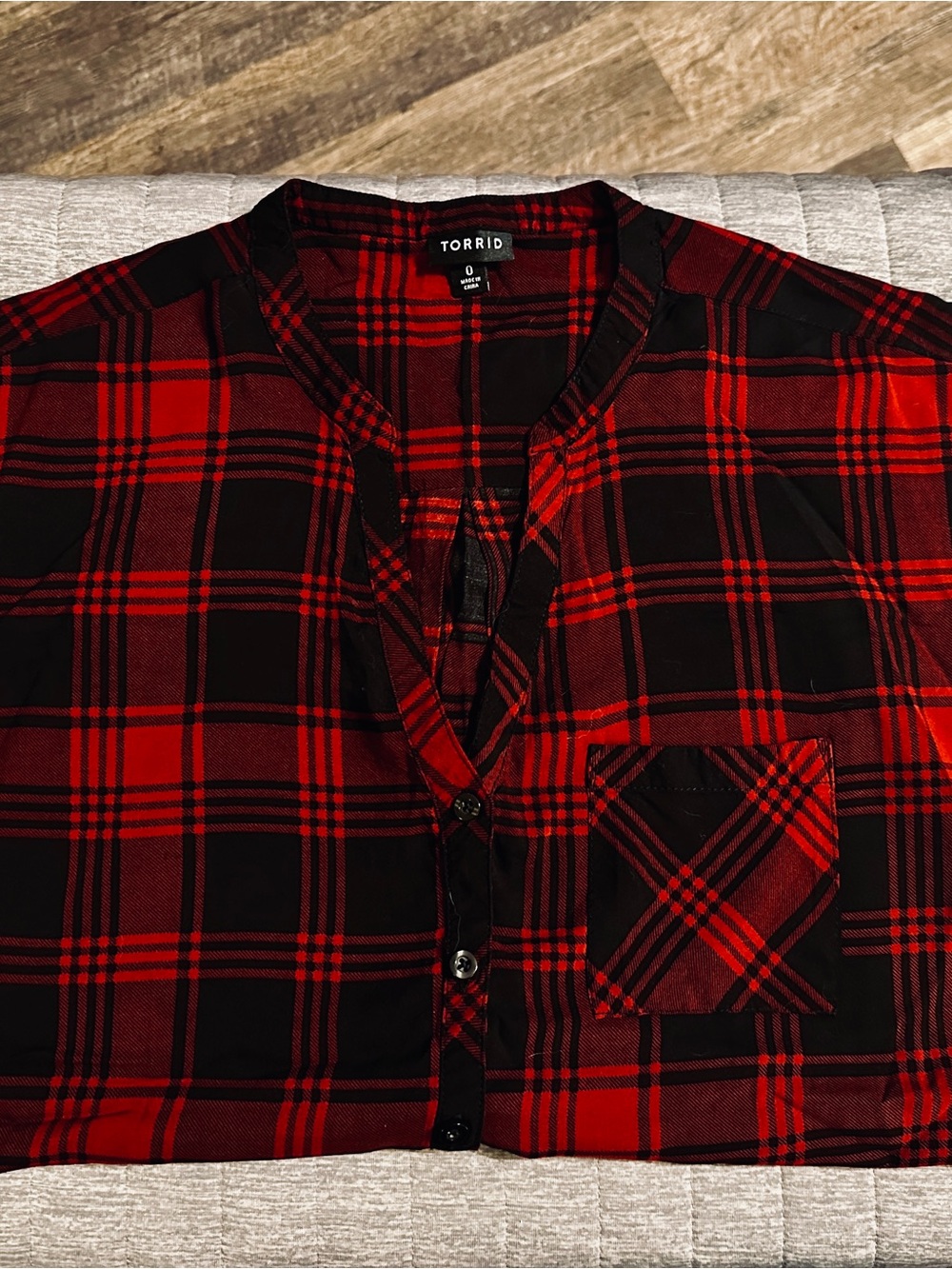 torrid Red and Black Plaid Button-Down Men's Shirt